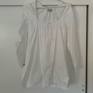 Ganni Crisp White Cotton Dress